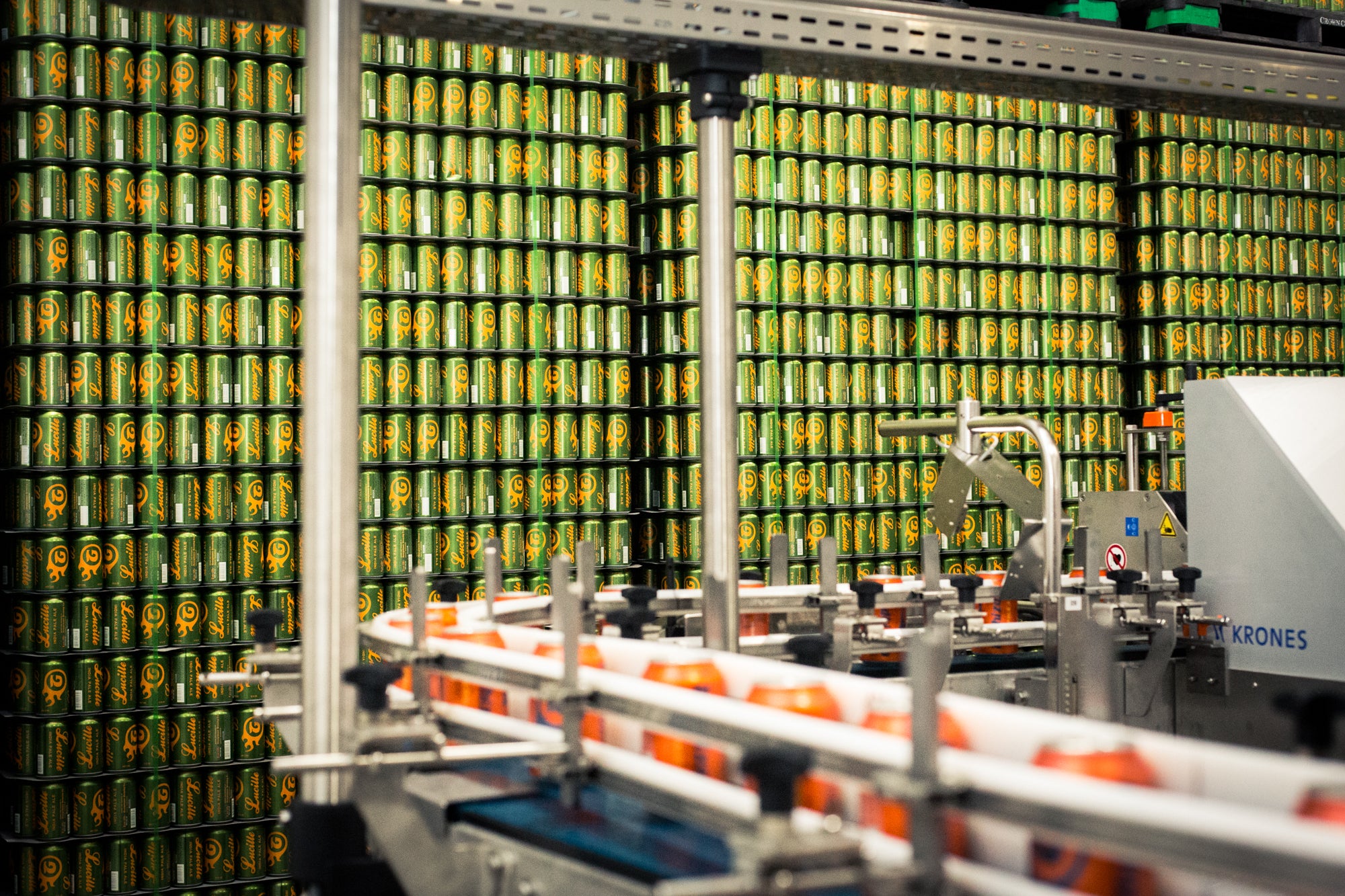 the canning line at georgetown brewery