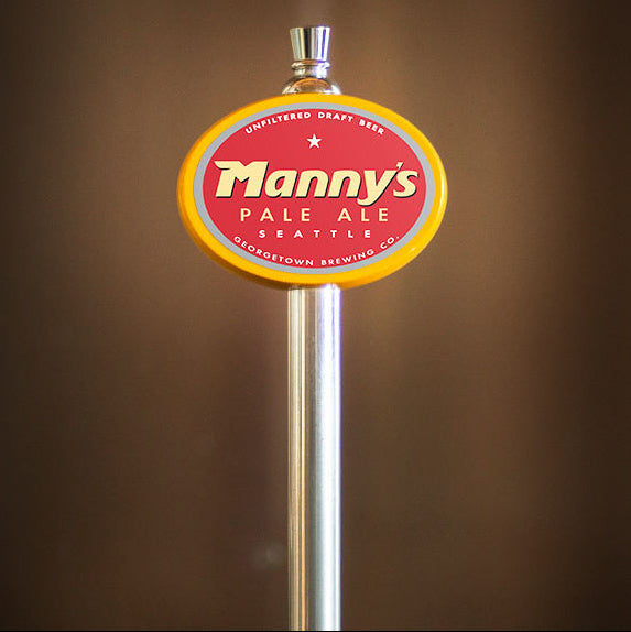 Manny's pale ale tap handle at Georgetown Brewing