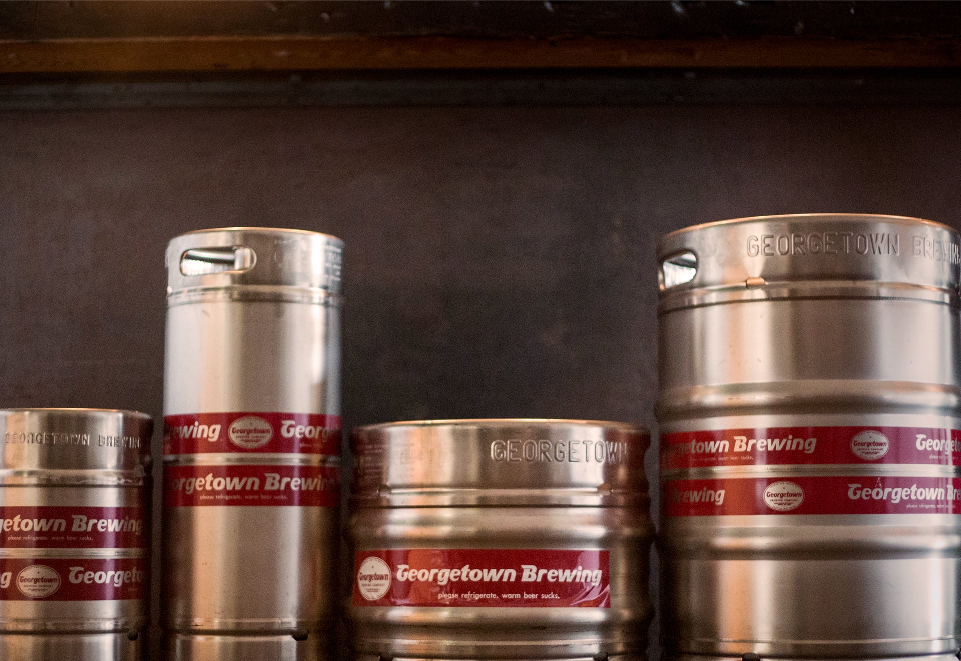 a variety of sizes of kegs available at georgetown