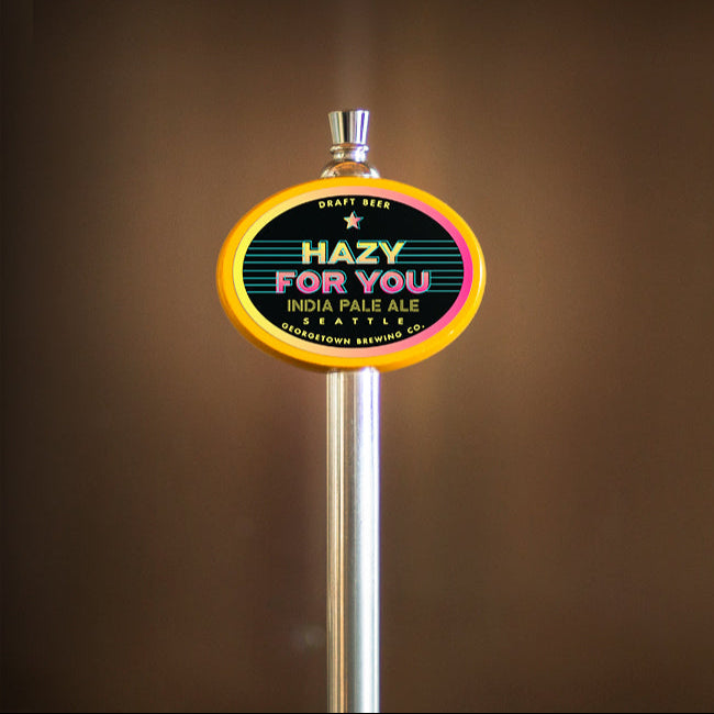 Hazy for You IPA tap handle